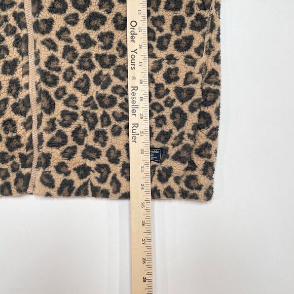 Abercrombie & Fitch Sherpa Fleece Sweater Medium Cheetah Leopard Soft A&F Cozy - Picture 10 of 10